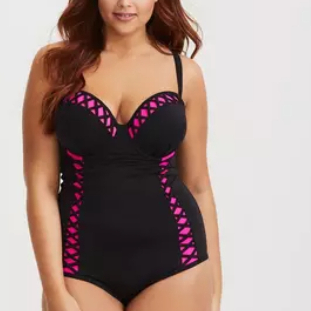 Black and Pink Swimsuit